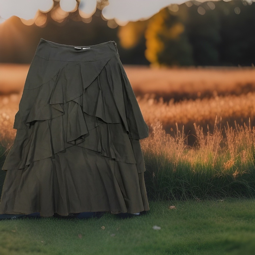 Together Skirt 4 Charcole Grey Tiered layered Maxi Costal Cowgirl Elevated Boho
